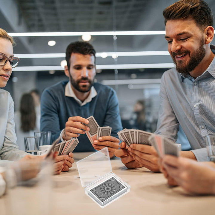 IOUKUKI 4 Pcs Blank Playing Card Cases, Clear Plastic Deck Box Holders for Game Cards & More