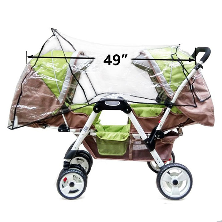 Weather Shield Double Popular for Swivel Wheel Stroller Universal Size Baby Rain Cover/Wind Shield Deal (Black)