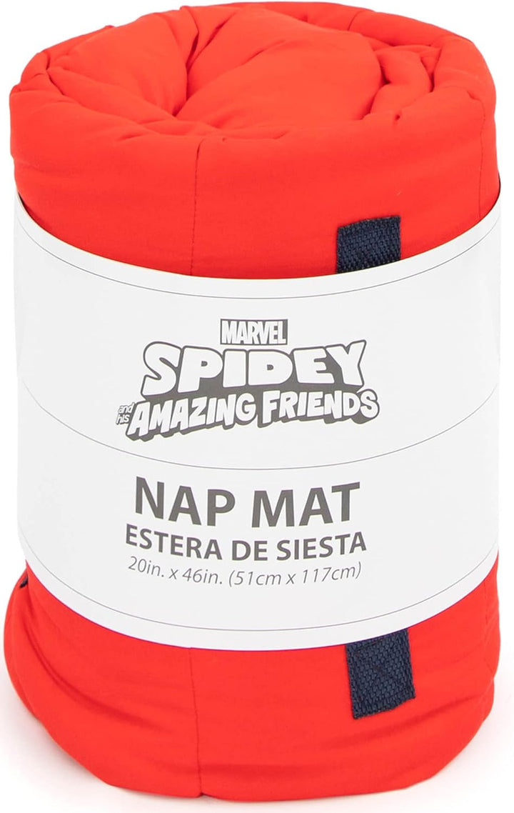 Marvel Spidey & His Amazing Friends Go Spidey Nap Mat – Built-In Pillow and Blanket - Super Soft Microfiber Kids'/Toddler/Children'S Bedding, Ages 3-7