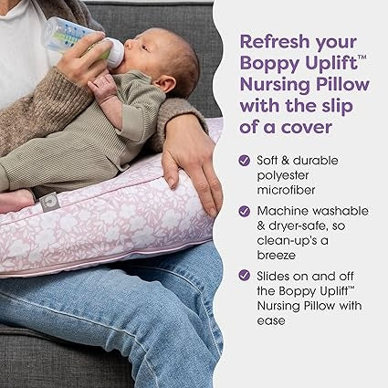 Baby Nursing Pillow and Body Positioner for Breast Feeding and Bottle Feeding, Ultra Soft Baby Breastfeeding Pillows with Removable Nursing Pillow Cover for More Support for Mom and Baby (Pink)