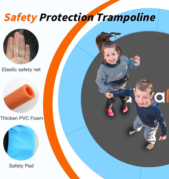 60'' Rebounder Trampoline Indoor Outdoor for Kids Ages 1-8, 5 FT Recreational Toddler Trampoline with Safety Enclosure Net Gifts with Basketball Hoop Dartboard Ocean Bal