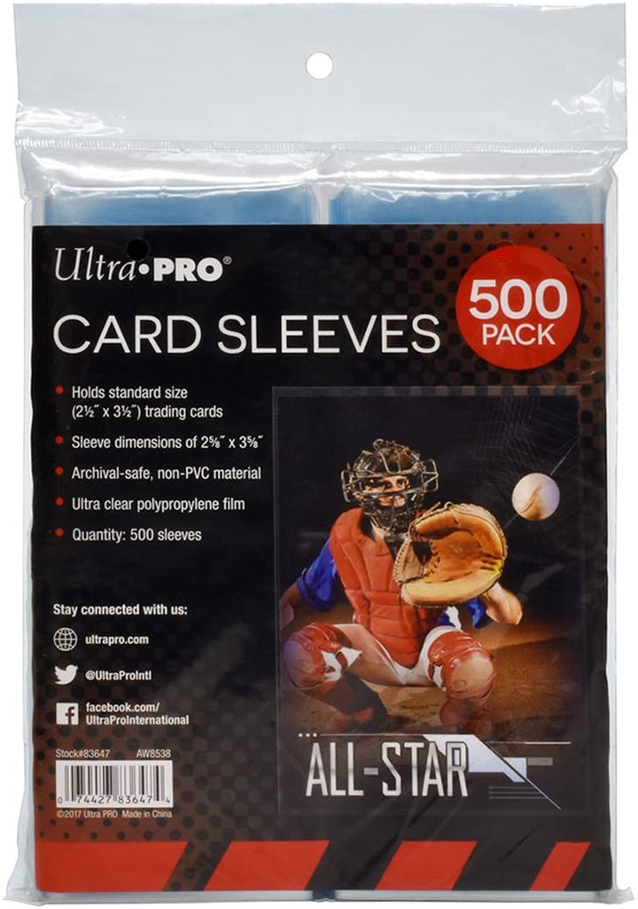 - Penny Sleeves® Clear Card Sleeves for Standard Size Trading Cards Measuring 2.5" X 3.5" (500 Count Pack)