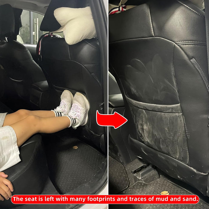Seat Back Protector,Preventing the Impact of Children Stepping on the Seat Backrest,Beautiful Appearance and Easy to Clean,Black (Black -2Pcs)