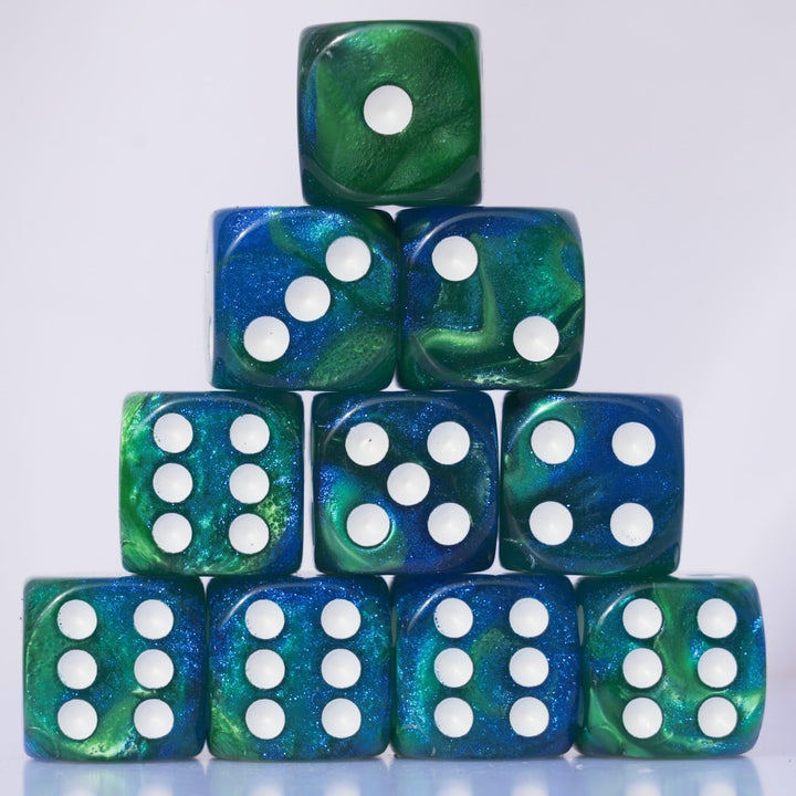 10 PC D6 Dice 16Mm Acrylic Dice Set for RPG MTG DND Dice Table Games and Board Games (Pink + Blue)