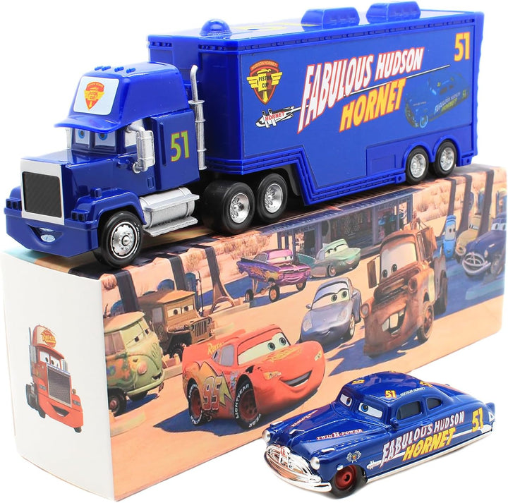 Car 2 3 Toys, Truck and Car Set, Movie Car, Metal and Plastic Material, Children'S Christmas and Birthday Gifts (Mack Truck Uncle)