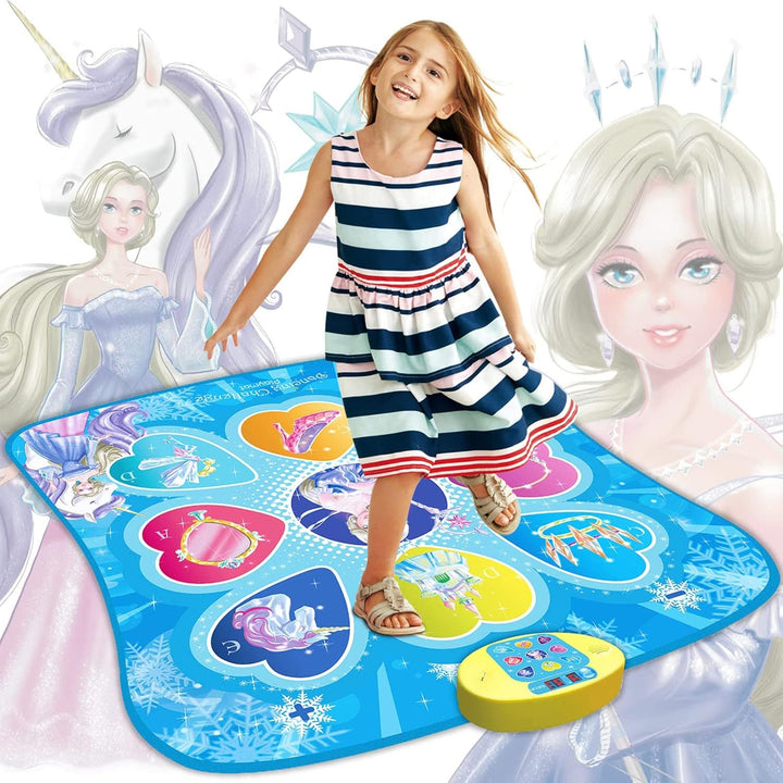 Dance Mat - Dance Mixer Rhythm Step Play Mat - Dance Game Toy Gift for Kids Girls Boys - Dance Pad with LED Lights, Adjustable Volume, Built-In Music, 3 Challenge Levels (3-12 Years Old)