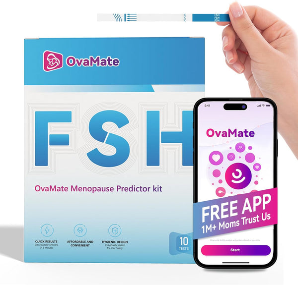 Menopause Rapid Test, FSH Hormone Test for Women at Home, Hormone Balance Test Strips with Optimal Sensitivity, Calculator APP (For Ios & Android) Accurately Track. 10 Pieces.