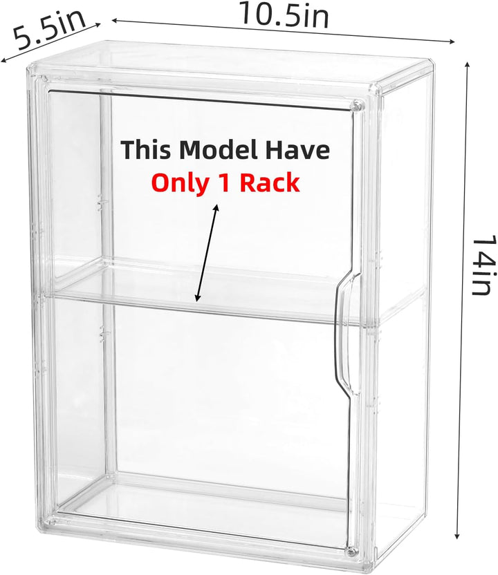 2 Pack Display Case Compatible with Labubu POP MART, Acrylic Clear Display Box Shelf for POP MART Labubu Doll