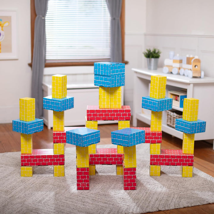 Jumbo Extra-Thick Cardboard Building Blocks - 40 Blocks in 3 Sizes