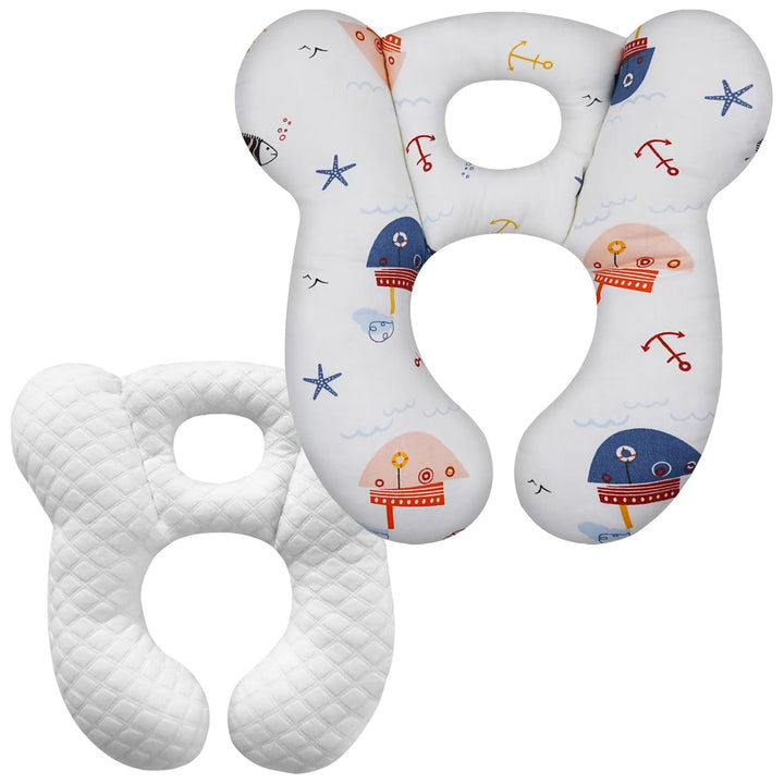 Baby Travel Pillow, Upgrade U-Shape Infant Pillow for Car Seat Pushchair and Stroller, Soft Comfortable Sleep Cushion for Kids Newborn and Toddler -Lion White