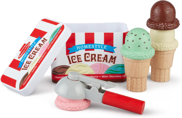 Scoop and Stack Ice Cream Cone Magnetic Pretend Play Set, Multicolor - FSC Certified