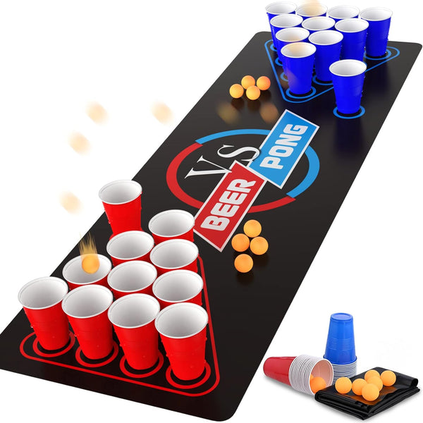 63 X 23.6 Inches Beer Pong Table Mat, Drinking Games for Adults Party – Perfect for Drinks, Soda, Punch, Bbqs, Picnics & Outdoor Gatherings! (First Edition)