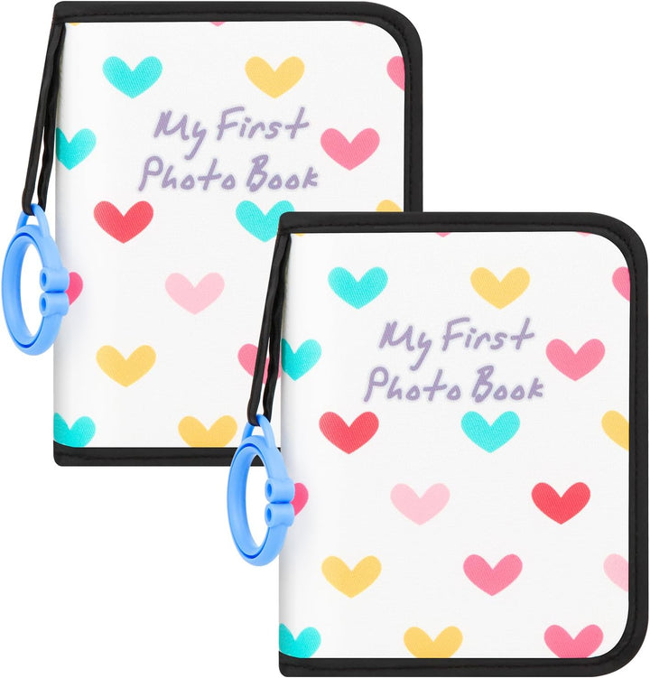 Baby Photo Book Holds 21 4X6 Photos, My First Photo Album for Baby or Toddler, "Love" Baby Photo Book Soft No Hard Edges, Cute Book Gift for Baby Shower Newborns Family Photos (Pink)