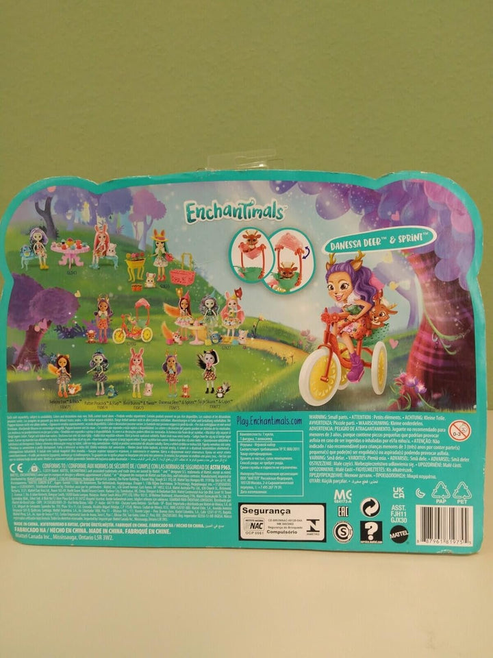 Bike Buddies Bicycle Playset (11-In) with Danessa Deer Doll (6-In) and Sprint Animal Figure, Doll with Articulated Legs, Great Gift for 3 8 Year Olds