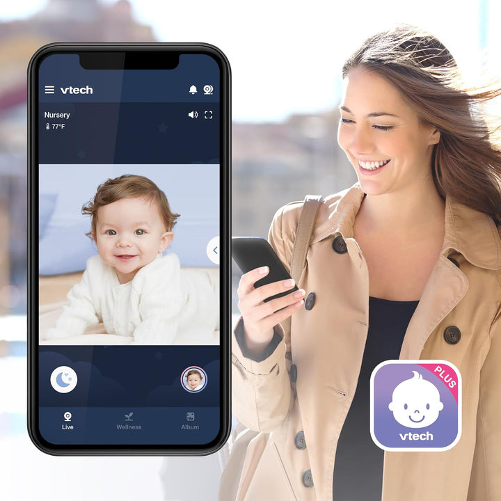 Upgraded Smart Wifi Baby Monitor, 1080P FHD Camera and 5" HD IPS Display, Free App with Motion Video, Sound/Motion Detection and Notifications, Fully Remote Pan-Tilt-Zoom: VM901