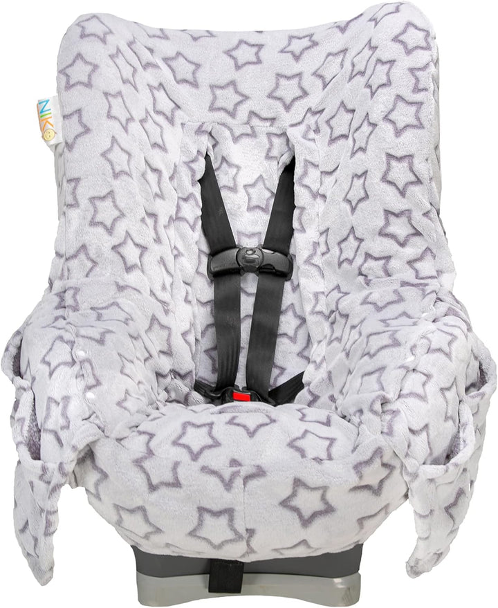 & Liner - Cotton Jersey Gray & White Arrow Pattern - Universal FIT - Crash Tested - Waterproof SEAT Bottom - Easy to Clean - Machine Washable