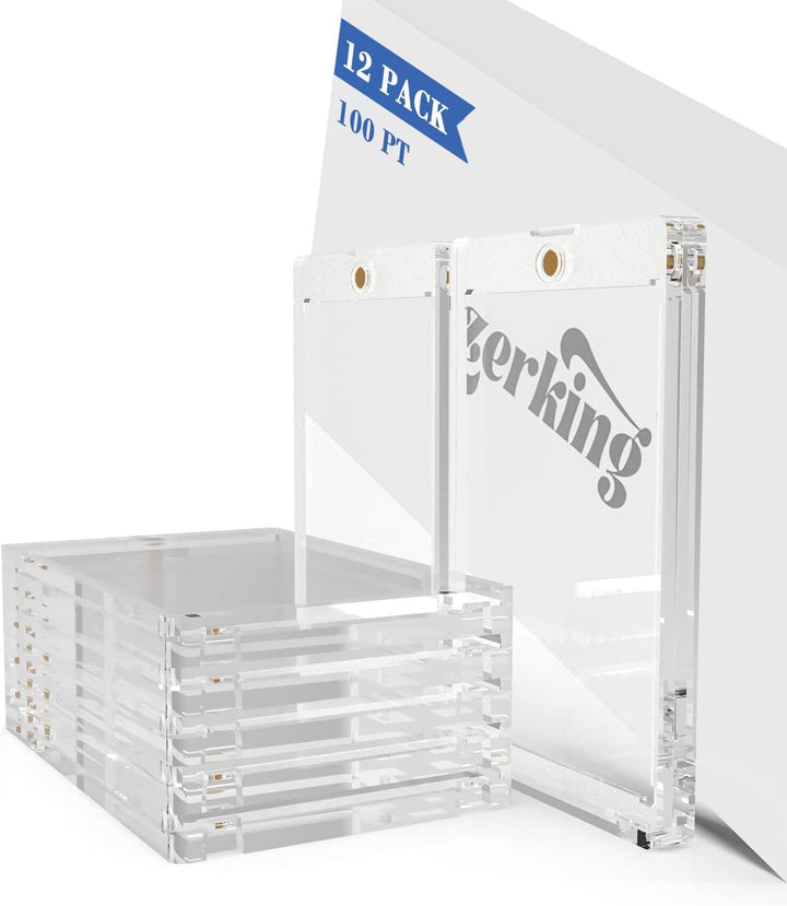 Magnetic Card Holders 12 Pack, 130PT One Touch Card Holder for Trading Card, Baseball Card, Sports Card