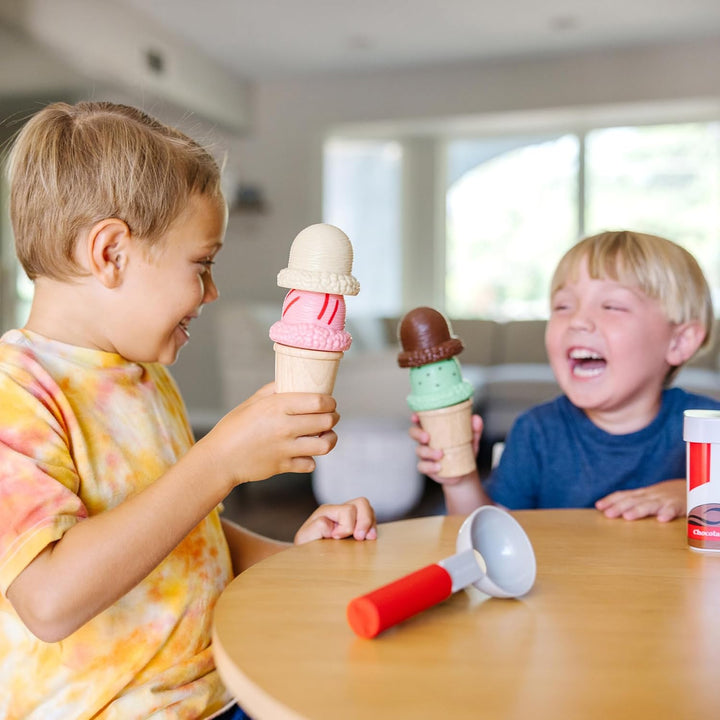 Scoop and Stack Ice Cream Cone Magnetic Pretend Play Set, Multicolor - FSC Certified