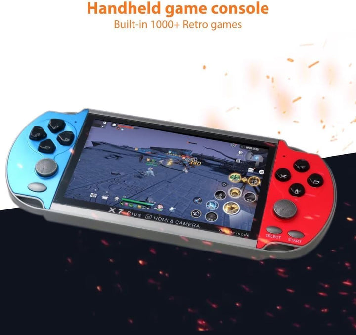 Built-In 1000 Games Retro Portable Mini Handheld Video Game Console 8-Bit 5.1 Inch 128Bit Color LCD Kids Color Game Player