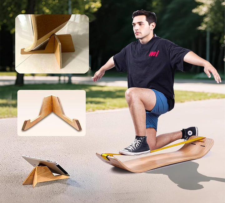 Balance Board Trainer for Adults Kids，Hockey Snowboard Wobble Board,Flat Belt Flexibility Trainer