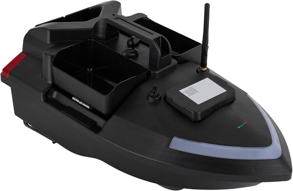 RC Bait Boat 500M Range Remote Control Fishing Boat, 3 Bait Slot 4.4LBS Loading 12000Mah Battery and Dual Motors with LED Light for Professional Fishing with GPS, 100 Points