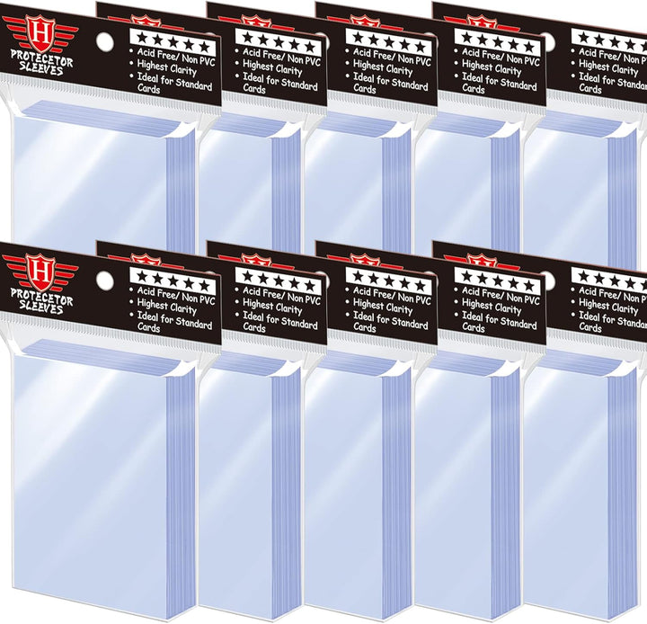 500 Counts Card Sleeves for Trading Cards, Soft Penny Card Sleeves Clear Plastic Card Protectors Fit for Baseball Card, Sports Cards, MTG Game Card Standard Cards