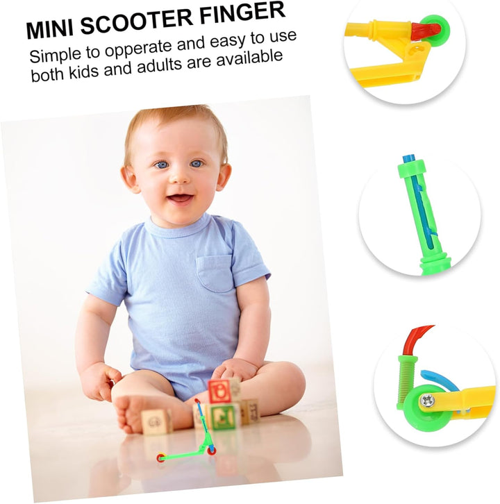 4Pcs Mini Scooters Set Educational Tiny Scooters for Boys and Girls Portable Fingertip Toys for Room Decoration and Playtime Fun