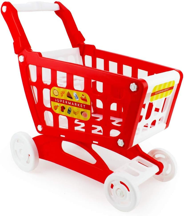 Educational Toy Shopping Cart - Supermarket Playset with Included Grocery Cart Toy and Pretend Food Accessories - Perfect for Kids, Children, Toddlers Learning Development