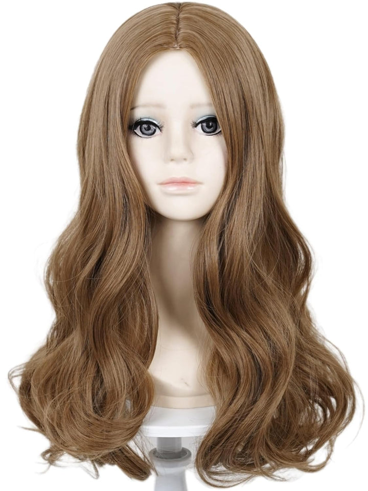 Long Straight Black Kids Wig with Flower Hair Clip, Wigs for Girls Toddler Cosplay 27.6'' Synthetic Hair + Wig Cap for Halloween Party Daily Costumes