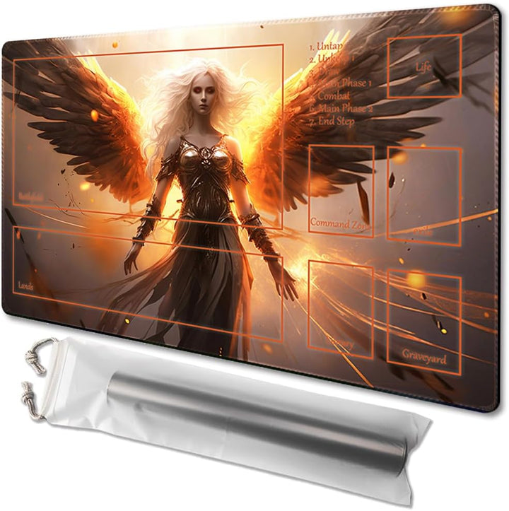 MTG Playmat Size 24X14In Free Storage Bags Non-Slip Backing, Ideal for Card Game Enthusiasts TCG Playmat (Shadow Dragon-No Deck)