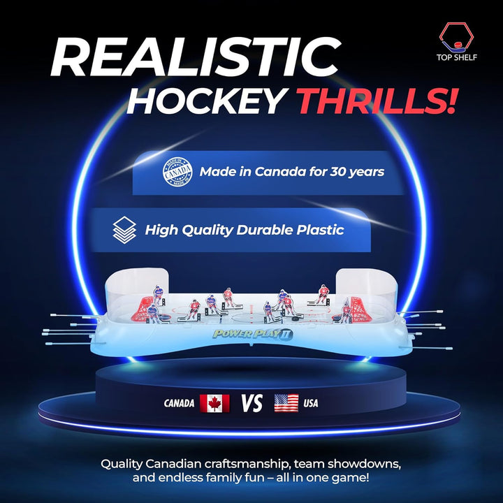 Table Hockey Game 36" X 17" for Adults and Family - Board Game Table Bubble Dome Rod - Arcade Toys Ice Hockey Gift - All Parts Included, 2-4 Players