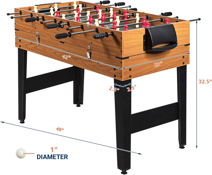3 in 1 Multi Game Table, 49 Inch with Foosball Hockey & Billiards, Competition Sized Combo Game Table for Home, Game Room, Bar, Party, Club