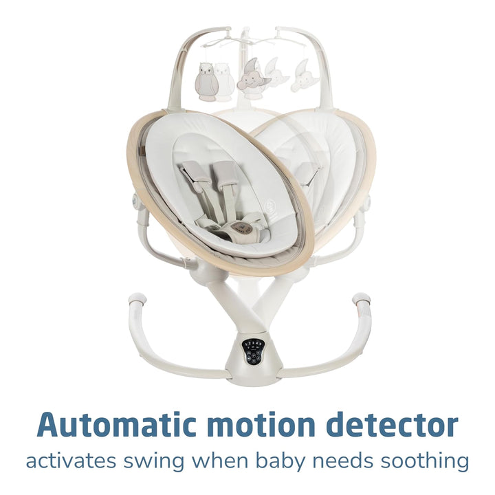 Cassia Baby Swings for Infants: Smart Portable Baby Swing with Music, Lightweight & Foldable Baby Swing, 360 Rotation Infant Swing, Classic Oat