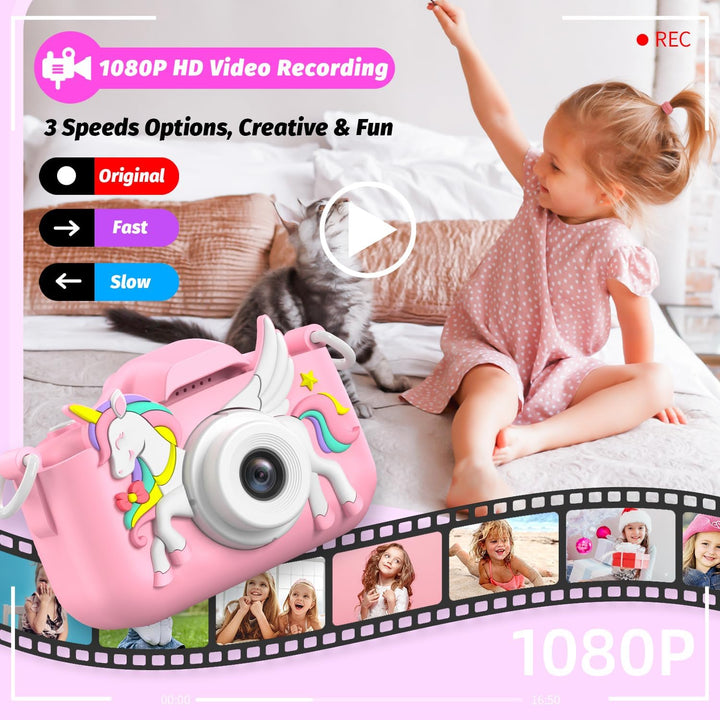 Children'S Camera Toys for Girls & Boys, 3-12 Years - 1080P HD Video Kids Digital Camera - Perfect for Christmas & Birthday Gifts