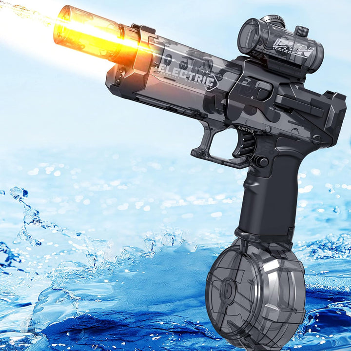 2 Pack Electric Water Guns with Light Up,Full Automatic Electric Squirt Gun 28-32 FT Range Water Pistol Blaster Soaker,Summer Outdoor Pool,Water Toy for Adult&Kid