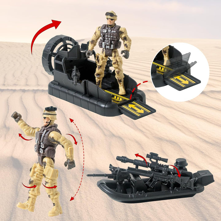Military Soldier Men Action Figures, 11PCS US Army Soldier Plastic Figure Set Military Base Playset Vehicles Play Combat Toys, Army Toy Set for Kids Boys Age 3 4 5 6+