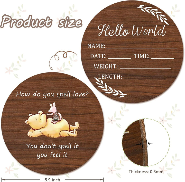 Baby Announcement Sign, Hello World Newborn Signs, Baby Name Sign, Birth Announcement Signs for Photo Prop, Nursery Decor