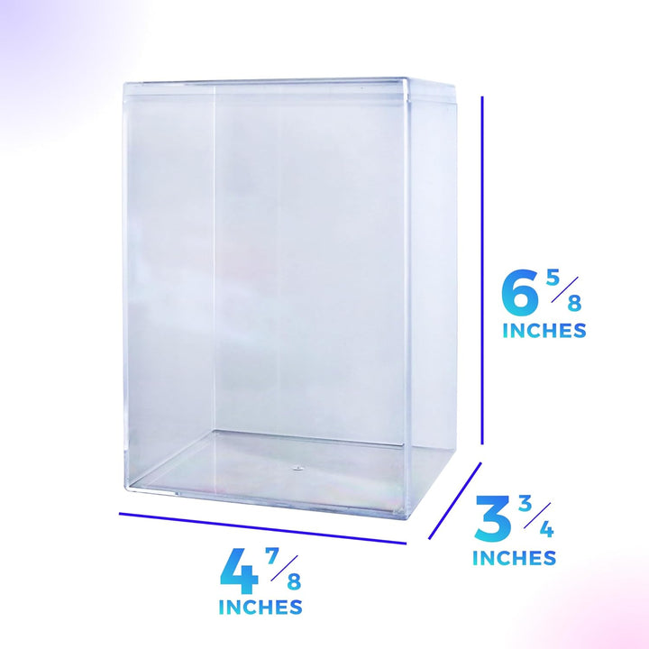 2-Pack Clear Hard Plastic Premium Funko Pop Protector Display Cases for 4" Figures, Made in USA, Stackable Display Cases by