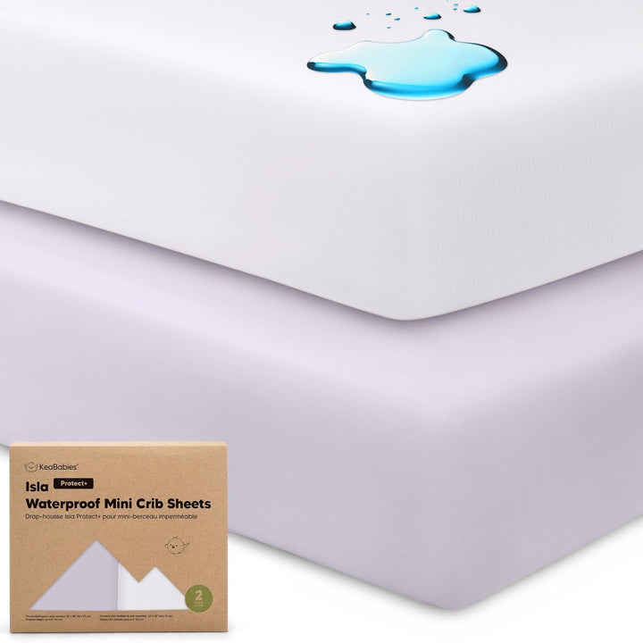 Pack and Play Sheets Fitted - 2-Pack Mini Crib Sheets for Pack N Play Mattress 38X26, Soft & Cozy, Neutral Toddler Playard Bedding, Snug Fitted Mini Baby Crib Mattress Cover Boy, Girl (Butterflies)