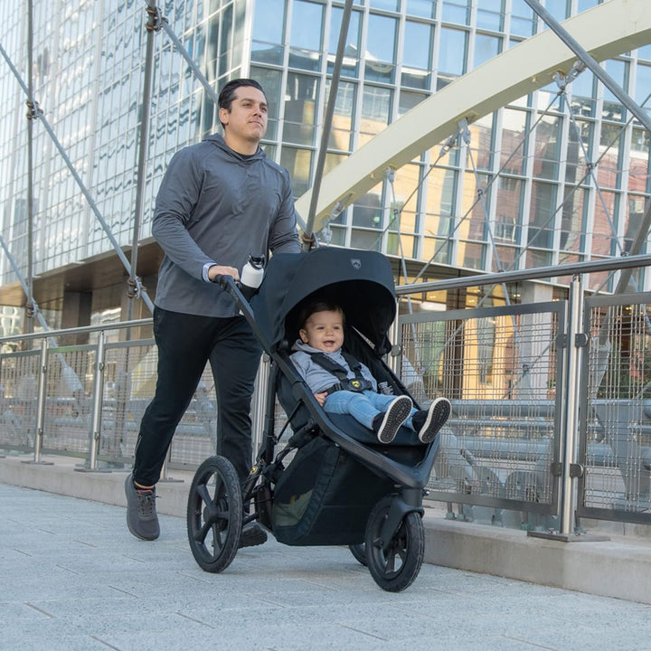 Wayfinder Jogging Stroller with Independent Dual Suspension, Air-Filled Tires, and 75-Pound Weight Capacity, Nightfall