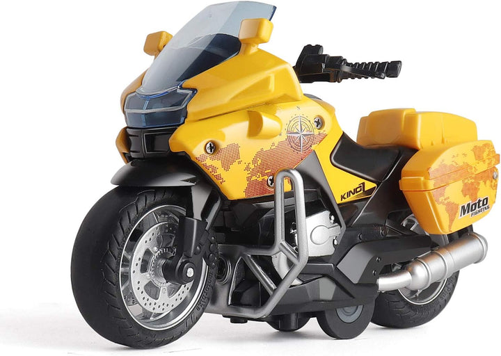Police Motorcycle Toy - Pull Back Toy Motorcycle with Sound and Light Toy,Toy Motorcycles for Boy,Toys for 3-9 Year Old Boys (Blue)