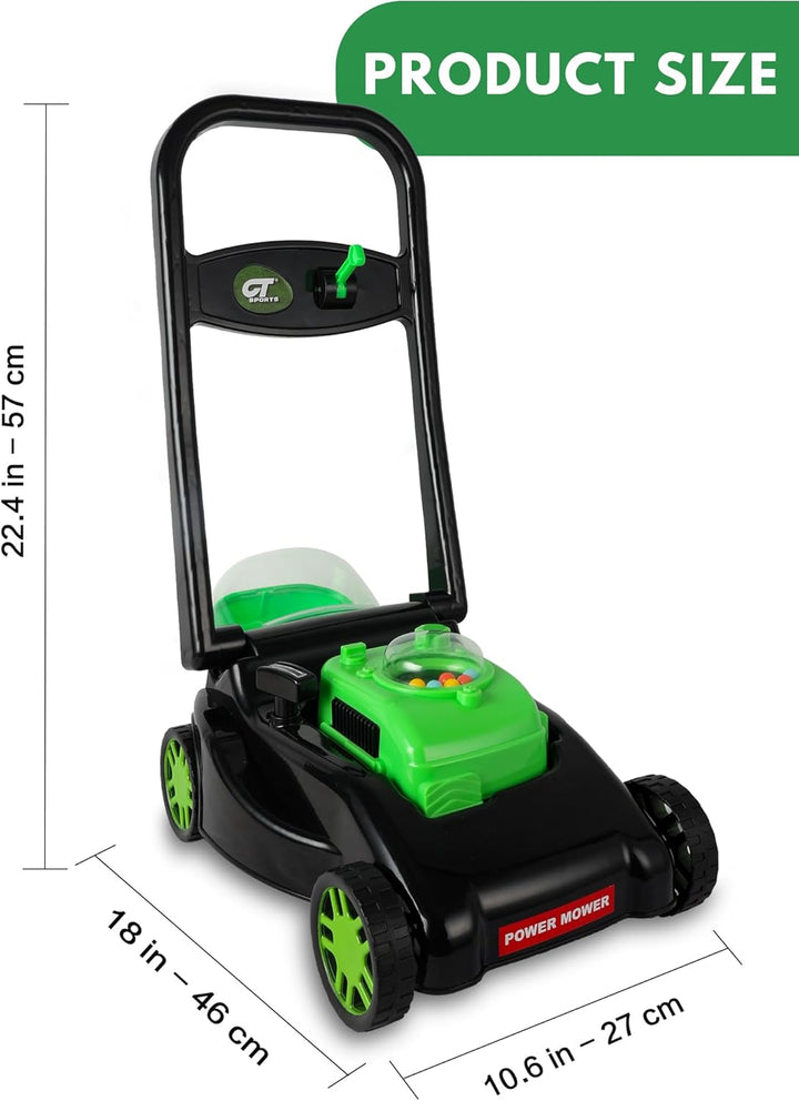 Kids Lawn Mower with Realistic Grass-Cutting Action and Sounds – No Batteries Required | Kid Lawn Mower, Fun Outdoor Push Toy and Gift for 3, 4, 5, 6, 7, 8 Year Old Boys and Girls (Black)
