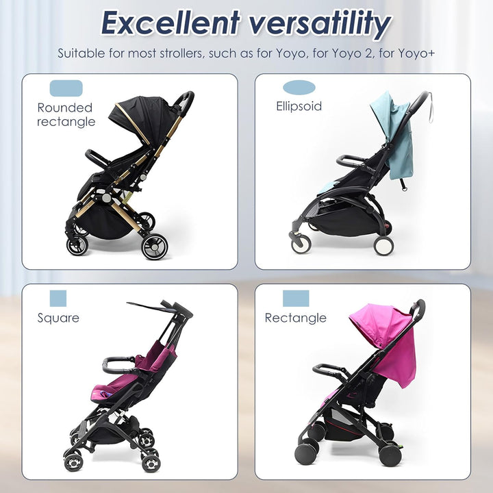 Universal Stroller Bumper Bar Angle Adjustable Armrest Stroller Handle Multifunctional Stroller Bar Removable Stroller Crossbar for Bbz Yoyo, Yoyo 2, and Yoyo+, Black Pu Leather