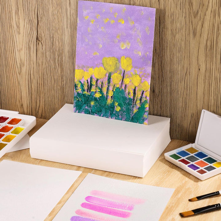 120 Sheets Watercolor Paper Bulk, 140 Lb/300 GSM Cotton Cold Press White Paper, 5 X 7 Inch, Perfect for Kids, Students, Artists
