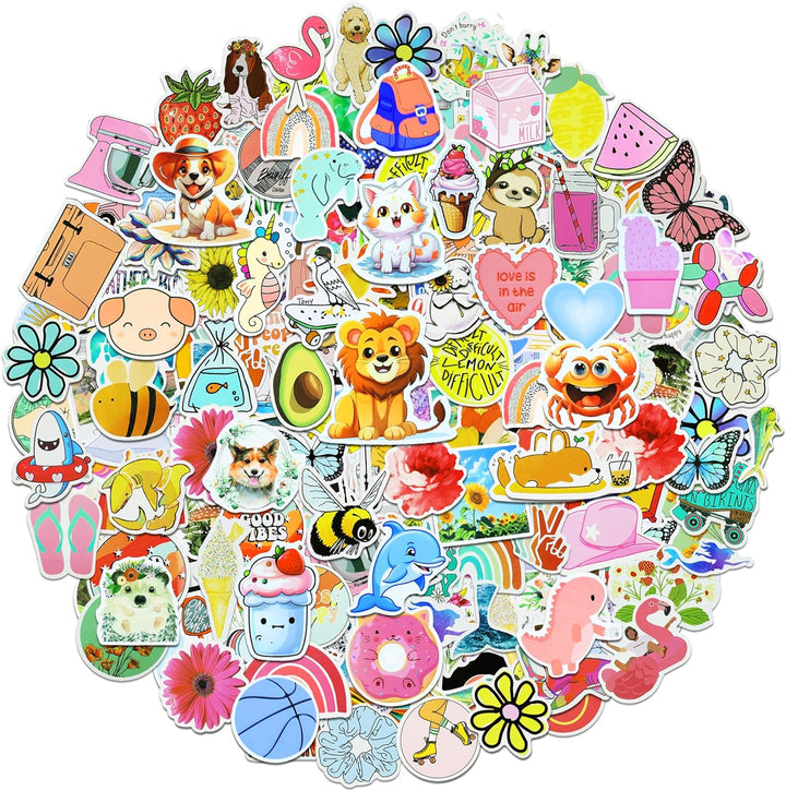 200Pcs Water Bottle Stickers for Kids, Cute Stickers for Water Bottles, Vinyl Waterproof Aesthetic Laptop Sticker Pack Classroom Prizes Skateboard for Kids Teens Girls Students