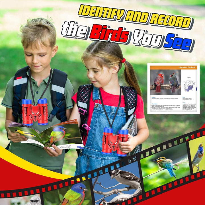 Binoculars for Kids Ages 3-8:  Boy Binoculars Toys with Compass & Bird Watching Manual, Birthday Gifts for 3 4 5 6 7 8 Year Old Boys Girls Toy Age 4-6 6-8 Toddler Outdoor Toys for Camping