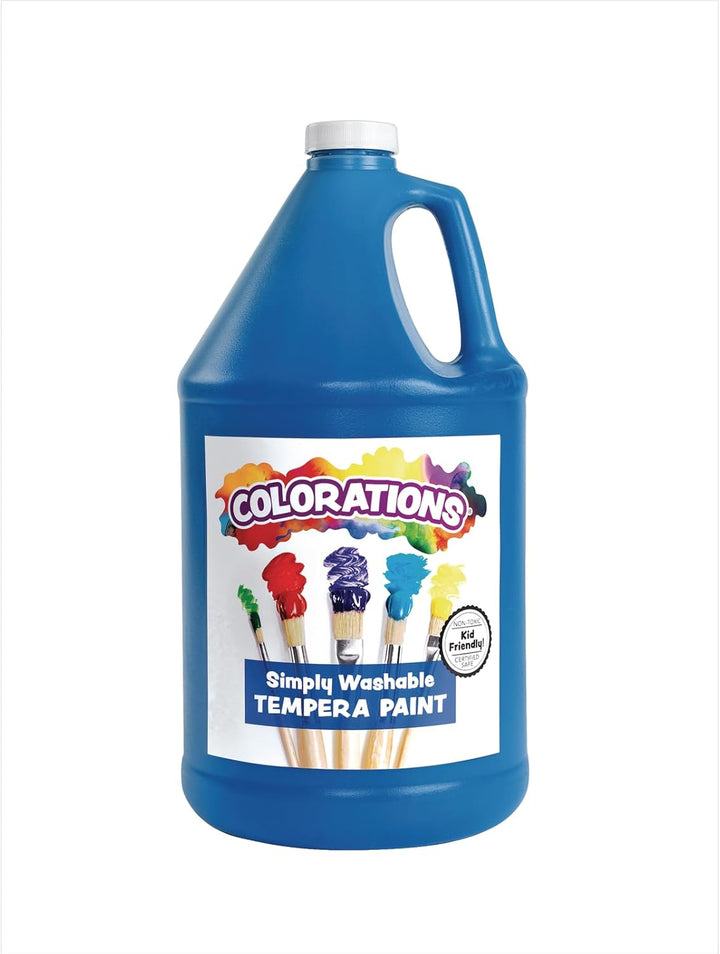 Paraben-Free Washable Tempera Paint for Kids - 1 Gallon Value Size. Vibrant White. Non-Toxic and Made in the USA