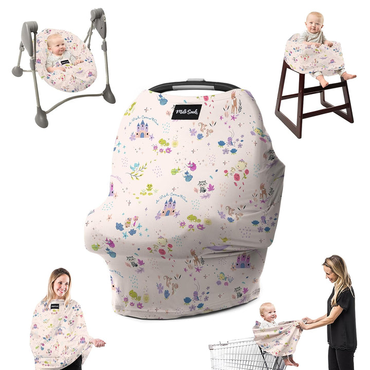 Original Disney 5-In-1 Cover, Winnie the Pooh, Added Privacy for Breastfeeding, Baby Car Seat, Carrier, Stroller, High Chair, Shopping Cart, Lounger Canopy - Newborn Essentials, Nursing Top