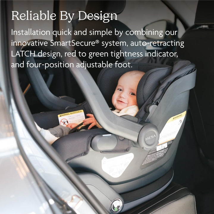 Mesa V3 Infant Car Seat - Easy Installation + Smartsecure Technology - Attaches to Stroller | Base + Infant Insert Included - Jake (Charcoal)