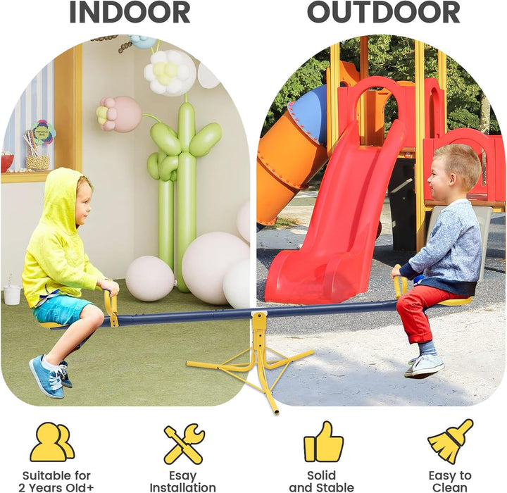 Teeter Totter,360 Degree Rotation Seesaw for Kids Outdoor for Ages 4-12, Sit and Spin Teeter Totter Kids Outdoor Play Equipment